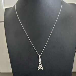 Sterling Silver Celtic Trinity Knot Irish Pendant Necklace